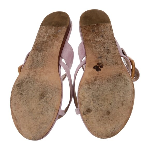 Veronica Beard Salva Suede Buckle Flat Sandals Size 6.5 Purple Slip On Slide - Picture 3 of 5